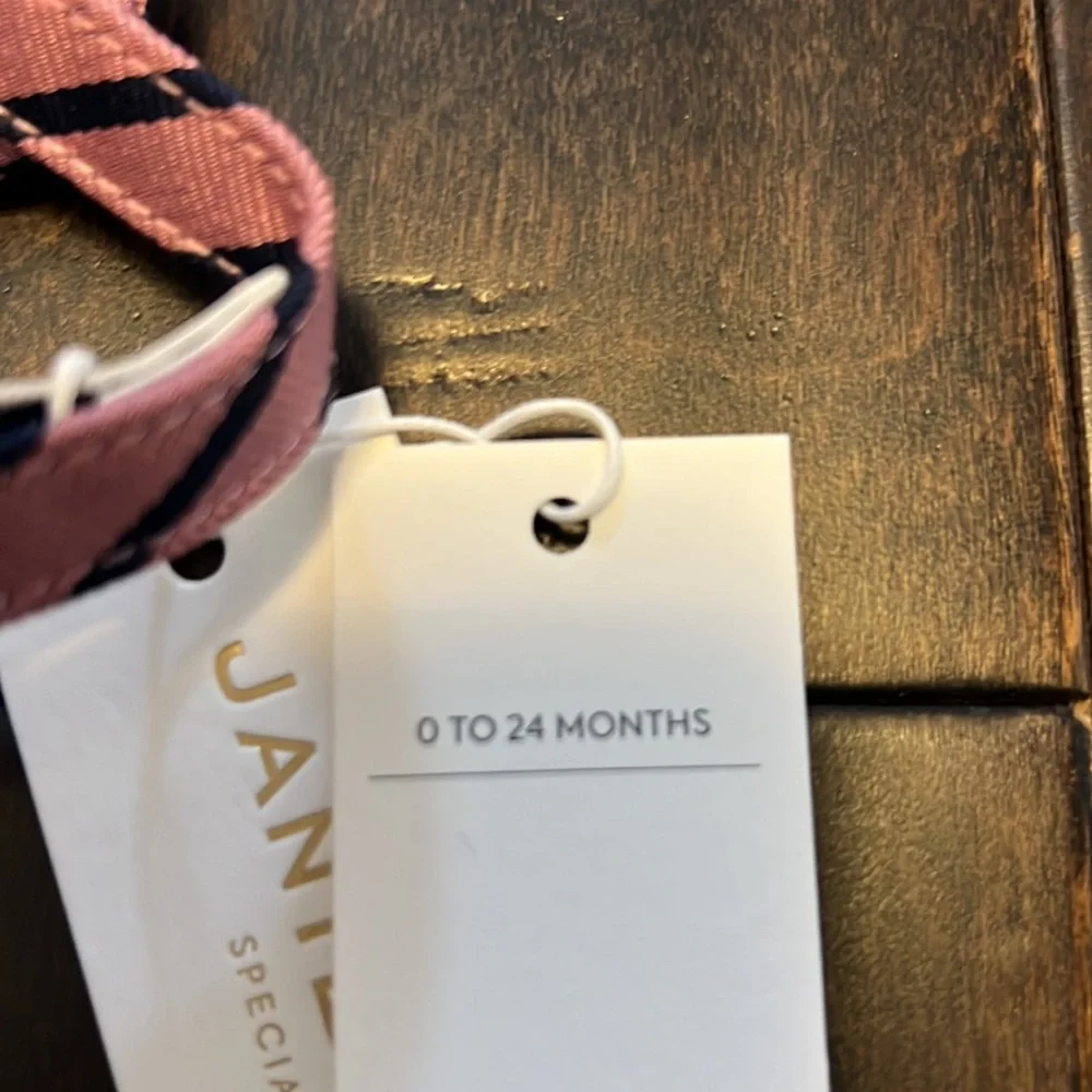 NWT Janie and Jack Special Occasion Baby Boys Pink and Blue Striped Bow Tie!